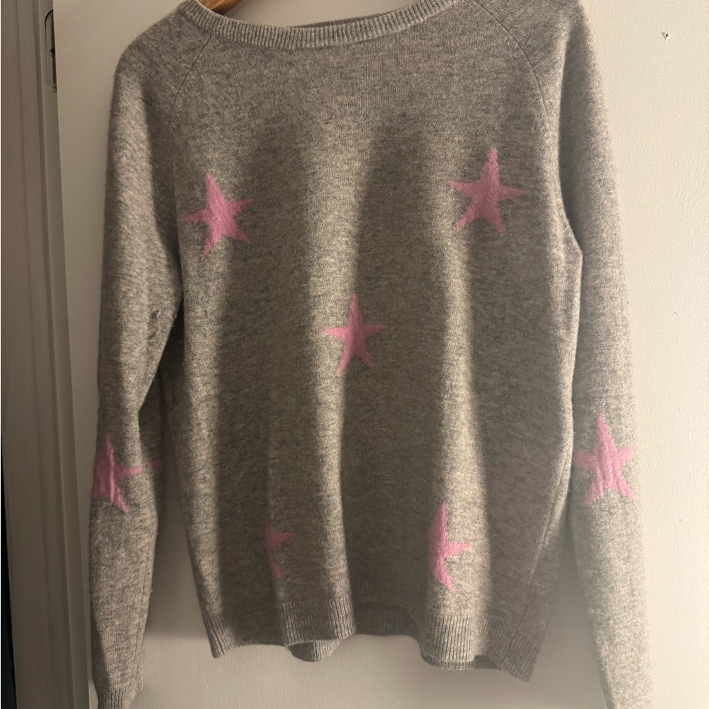 Philosophy Gray Sweater with Pink Stars